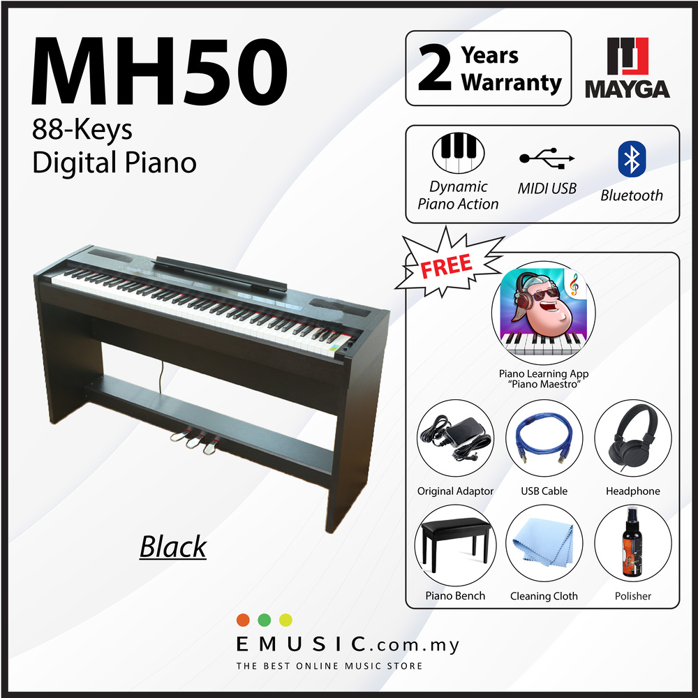 MAYGA MH-50 New 88-Key Digital Keyboard with Bluetooth Function and Powerful Recording and Playback System MH-50