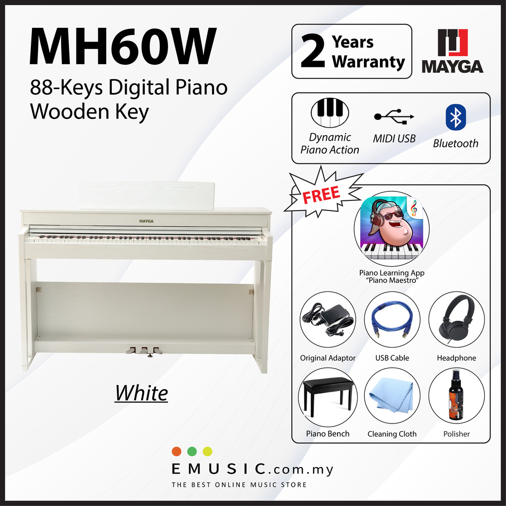 MAYGA MH-60W New 88-Key Digital Piano with Wooden Key Bluetooth Function and Powerful Recording and Playback System MH-60W - Image 2