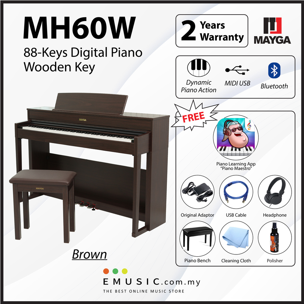MAYGA MH-60W New 88-Key Digital Piano with Wooden Key Bluetooth Function and Powerful Recording and Playback System MH-60W - Image 3