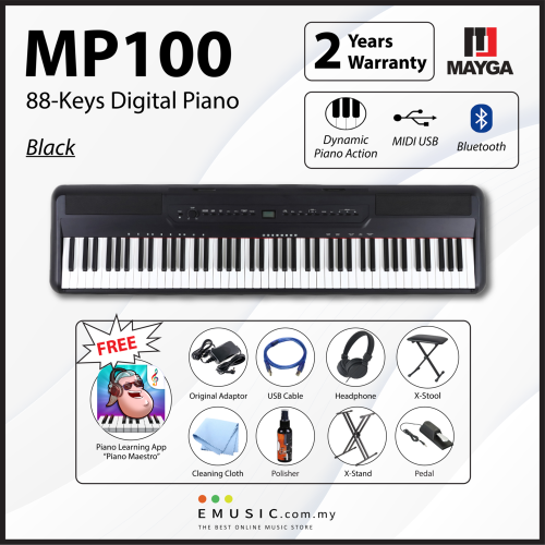 MAYGA MP-100 New 88-Key Portable Keyboard with Bluetooth Function and Powerful Recording and Playback System MP-100