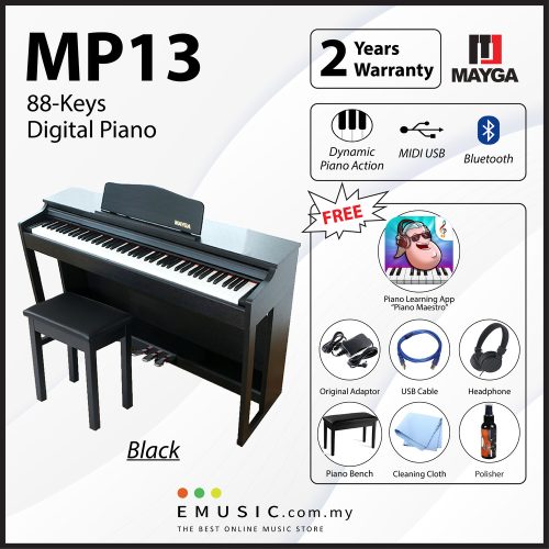 MAYGA MP-13 New 88-Key Digital Piano with Bluetooth Function and Powerful Recording and Playback System MP-13