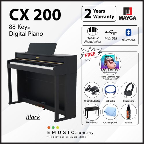 MAYGA CX-200 New 88-Key Digital Piano with Bluetooth Function and Powerful Recording and Playback System CX200