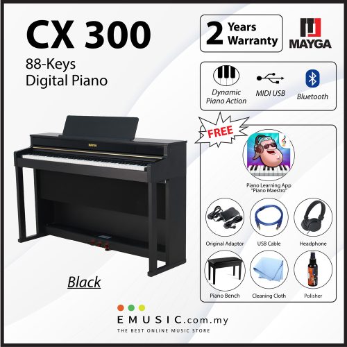 MAYGA CX-300 New 88-Key Digital Piano with Bluetooth Function and Powerful Recording and Playback System CX300