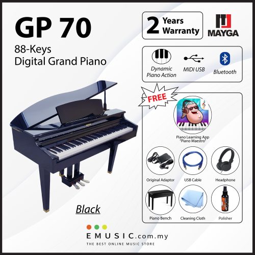 MAYGA GP-70 New 88-Key Digital Piano with Bluetooth Function and Powerful Recording and Playback System GP70
