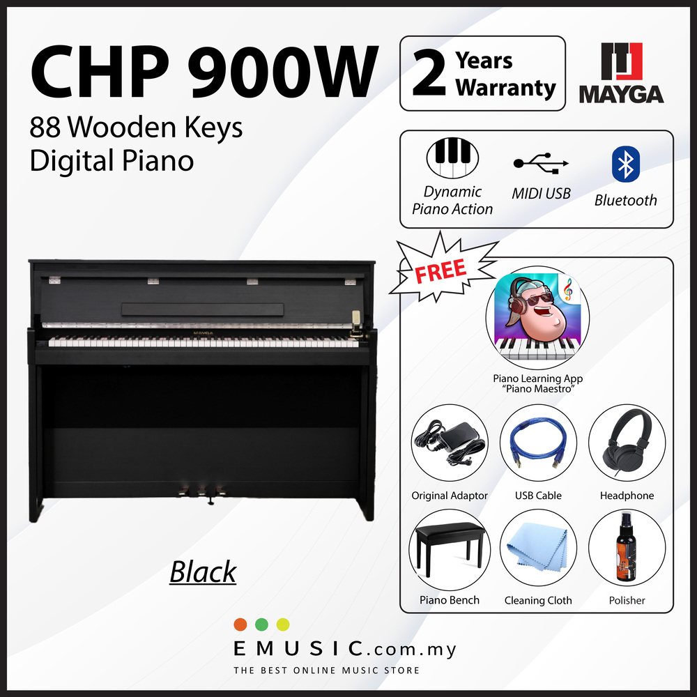 MAYGA CHP-900W New 88-Key Digital Piano with Bluetooth Function and Powerful Recording and Playback System CHP900W